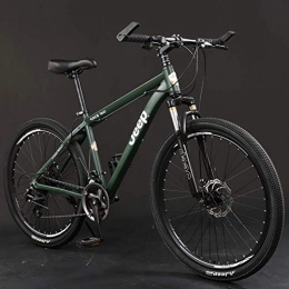 GQQ Bicicleta GQQ Bicicleta de Montaa, Ligera 24 / 27 Velocidades Bicicletas de Montaa Bicicletas Marco de Acero con Alto Contenido de Carbono Bicicletas de Carretera con Freno de Disco Doble de 26 Pulgadas, Verde,