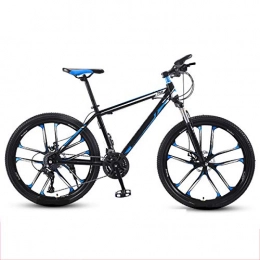 GUOHAPPY Bicicleta de 24 Pulgadas, Bicicleta de Estudiante Adulto de 21/24/27/30 velocidades, Bicicleta de montaña con Cambio y absorcin de Impactos, Adecuada para Altura de 150-175 cm,Black Blue,27