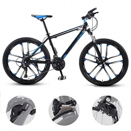 GUOHAPPY Bicicleta GUOHAPPY Bicicleta de montaña de 26 Pulgadas, con 330-185 cm (330 Libras), Bicicleta de montaña con Frenos de Disco de Cambio y absorción de Impactos, Bicicleta de Estudiante Adulto, Black Blue, 30