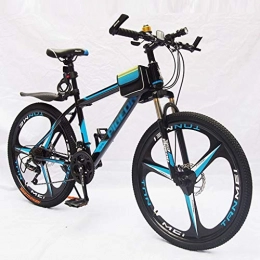 GXQZCL-1 Bicicletas de montaña GXQZCL-1 Bicicleta de Montaa, BTT, 26" Bicicletas de montaña, Marco de Acero Hardtail Bicicletas con Doble Freno de Disco y suspensin Delantera, 21 velocidades MTB Bike (Color : Blue)