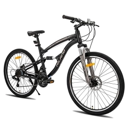 ROCKSHARK Bicicleta Hiland Bicicleta de Montaña 26 Pulgadas Negro 21 Velocidades MTB para Hombres y Mujeres con Doble Suspensión y Marco de 18 Pulgadas…