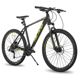 STITCH Bicicleta Hiland Bicicleta de Montaña 27, 5 Pulgadas 27 Velocidades con Cuadro de Aluminio 457 mm MTB con Freno de Disco Lock-out y Horquilla de Suspensión Bike Negro y Amarillo…