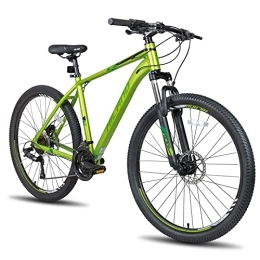 ROCKSHARK Bicicletas de montaña Hiland Bicicleta de Montaña 27, 5 Pulgadas 27 Velocidades con Cuadro de Aluminio de 457 mm Bici con Freno de Disco Lock-out y Horquilla de Suspensión Bike Verde…