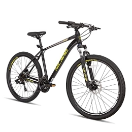 ROCKSHARK  Hiland Bicicleta de Montaña 27, 5 Pulgadas 27 Velocidades con Cuadro de Aluminio de 457 mm para Hombre y Mujer MTB con Freno de Disco Lock-out y Horquilla de Suspensión Bici Negro…
