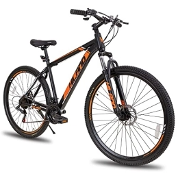 STITCH Bicicleta Hiland Bicicleta de Montaña 29 Pulgadas con Cambios Shimano 21 Velocidades y Marco de Acero MTB con Freno de Disco y Horquilla de Suspensión y Guardabarros Bike Negro y Naranja…