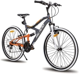 Hiland Bicicleta Hiland Bicicleta de montaña de 26 Pulgadas, 18 velocidades, Juvenil, con Horquilla de suspensión, Urban Commuter City, Color Gris…