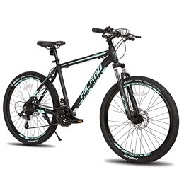 ivil Bicicleta Hiland - Bicicleta de montaña de 26 pulgadas con ruedas de radios de 482 mm, marco de aluminio, 21 marchas, freno de disco, horquilla de suspensión, color negro
