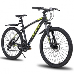 Hiland Bicicleta Hiland Bicicleta de Montaña de 27, 5 Pulgadas con Cuadro de Acero, Freno de Disco, Horquilla de Suspensión, Bicicleta Urbana, Color Negro y Amarillo…