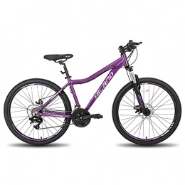 Hiland Bicicleta Hiland Bicicleta de Montaña de 27, 5 Pulgadas, Cuadro de Aluminio, 24 Velocidades, Disco Dual con Horquilla de Suspensión Lock-out para Mujeres, Color Morado…