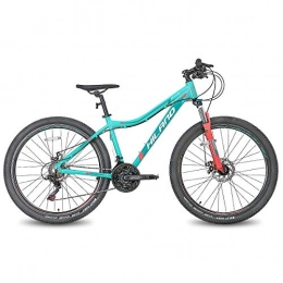 Hiland Bicicleta Hiland Bicicleta de Montaña de 27, 5 Pulgadas, Cuadro de Aluminio, 24 Velocidades, Disco Dual con Horquilla de Suspensión Lock-out para Mujeres, Color Verde Menta…