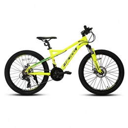 Hiland Bicicleta Hiland Bicicleta de montaña juvenil de 24 / 26 / 27, 5 pulgadas, 21 velocidades, con horquilla de suspensión, color amarillo