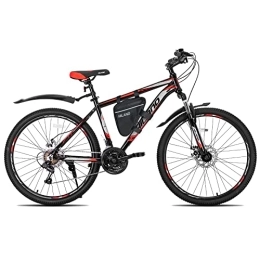 ROCKSHARK Bicicletas de montaña Hiland Mountain Bike MTB 26 pulgadas con bolsa de marco de aluminio 17 pulgadas, freno de disco, ruedas para jóvenes, bicicleta de una pieza, color negro y rojo
