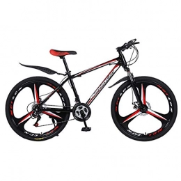 HLeoz 26" Bicicletas de Montaña, 27 Velocidad Bikes Montaña Frenos de Doble Disco Marco de Acero de Alto Carbono Asiento Ajustable,Negro