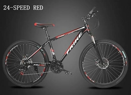 HUWAI Bicicleta HUWAI Bicicleta Plegable con 24 de Velocidad, la suspensión Total de la Prima y Equipo de Calidad, Alto Contenido de Carbono de Acero de Doble Bastidor de suspensión de Bicicletas de montaña, Rojo