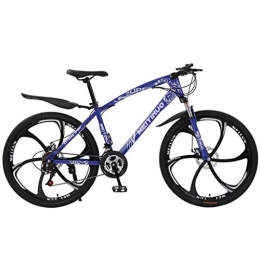 JLASD Bicicletas de montaña JLASD Bicicleta de montaña Mountainbike 26 '' Suspensión de Acero al Carbono de Peso Ligero Marco 21 / 24 / 27 Velocidad del Freno de Disco Completa (Color : Blue, Size : 24speed)