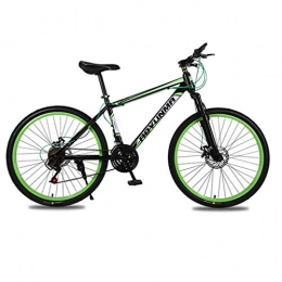 JLASD Bicicleta JLASD Bicicleta Montaña Bicicleta De Montaña, 26" Bicicletas De Montaña del Marco De Acero Al Carbono, Doble Disco De Freno Y Frente Tenedor, 21 De Velocidad (Color : Green)