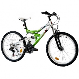 KCP Bicicleta KCP 24" Mountain Bike Youth Kids Bike Rita with 21 Speed Shimano White Green - (24 Inch)