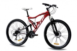 KCP Bicicleta KCP 26" Mountain Bike Bicycle Attack 21 Speed Shimano Unisex Red - (26 Inch)