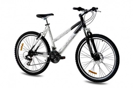 KCP Bicicleta KCP 26" Mountain Bike Evolution Alloy Lady with 18 Speed Shimano White Black - (26 Inch)