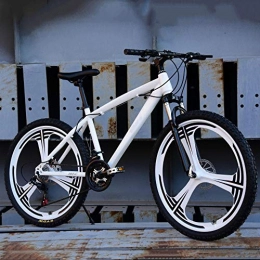 KNFBOK bicicletas montaña adulto adulto bicicleta de cross-speed de 21 velocidades bicicleta de montaña de una rueda de 26 pulgadas coche de estudiante para hombres y mujeres rueda de tres cuchillas blanco