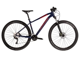 KROSS Bicicletas de montaña Kross Level 2.0 - Bicicleta de montaña S de 16 pulgadas, cuadro de 29 pulgadas, ruedas de freno de disco, cambio Shimano de 24 velocidades, color azul marino y rojo
