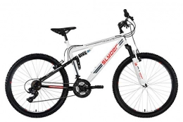 KS Cycling Bicicleta KS Cycling Fully Slyder RH - Bicicleta de montaña, color blanco / negro, talla L (173-182 cm), ruedas 26", cuadro 51 cm