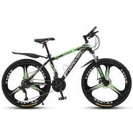 KUKU Bicicletas de montaña KUKU Bicicleta De Montaña con Suspensión Completa De 21 Velocidades, Bicicleta De Montaña De Acero con Alto Contenido De Carbono De 26 Pulgadas, Black Green