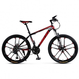 KUKU Bicicleta KUKU Bicicleta De Montaña con Suspensión Completa De 27 Velocidades, Bicicleta De Montaña para Adultos De 26 Pulgadas, Adecuada para Entusiastas De Los Deportes Y El Ciclismo, Black Red
