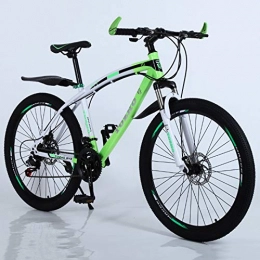 KUKU Bicicletas de montaña KUKU Bicicleta De Montaña De 21 Velocidades, Bicicleta De Montaña De Acero con Alto Contenido De Carbono De 26 Pulgadas, Adecuada para Entusiastas De Los Deportes Y El Ciclismo, White Green