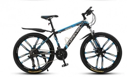 KUYT Bicicletas de montaña KUYT Adulto 24 Pulgadas 10 Rueda de Corte Ultraligera Bicicleta de montaña Doble Freno de Disco Cuadro Acero de Alto Carbono Horquilla absorcin de Impactos, Azul, 27 Speed