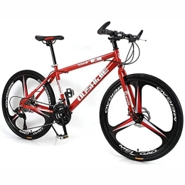 LapooH  LapooH 26 Pulgadas Bicicleta de montaña para Mujeres / Hombres Ligero 21 / 24 / 27 velocidades MTB Adultos Bicicletas Marco de Acero al Carbono suspensión Delantera, Rojo, 21 Speed