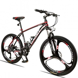 LDDLDG Bicicletas de montaña LDDLDG - Bicicleta de montaña de 26 pulgadas (27 / 30 velocidades) con marco de aleación de aluminio ligero y freno de disco de suspensión delantera - negro / rojo (tamaño: 30 velocidades)