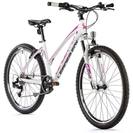 Leader Fox Bicicleta Leader Fox MXC Lady - Bicicleta de montaña (26 pulgadas, 8 velocidades, 36 cm), color blanco y rosa