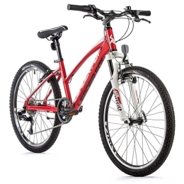 Leader Fox Bicicletas de montaña Leader Fox Spider Girl - Bicicleta de montaña (24", aluminio, 8 marchas, S-Ride), color rojo y blanco