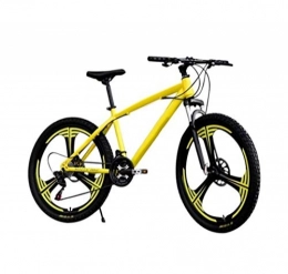 LTY Bicicleta LTY - Bicicleta de montaña para adultos, bicicleta de montaña, plegable, bicicleta de montaña, 26 pulgadas, con 21 frenos de disco dual, de 2 velocidades., color amarillo, tamaño 26 pulgadas