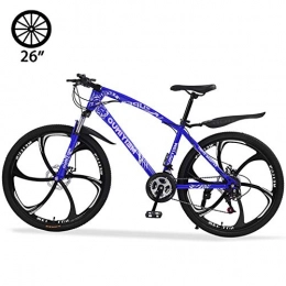 M-TOP Bicicletas de montaña M-TOP Bicicleta de Montaa Rodada 26'', Bicicleta para Carretera 24 Velocidad de Carbon Acero, Delantero Suspensin, Doble Freno de Disco Mecnico, Azul, 6 Spokes