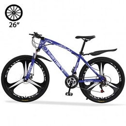 M-TOP Bicicleta M-TOP Bicicleta de Montaña Rodada 26'', Bicicleta para Carretera 24 Velocidad de Carbon Acero, Delantero Suspensión, Doble Freno de Disco Mecánico, Azul, 3 Spokes