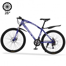M-TOP Bicicleta M-TOP Bicicleta de Montaña Rodada 26'', Bicicleta para Carretera 24 Velocidad de Carbon Acero, Delantero Suspensión, Doble Freno de Disco Mecánico, Azul, 40 Spokes