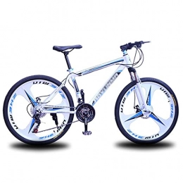MENG Bicicleta MENG Bicicleta de Montaña con Mde Acero Al Carbono 21 / 24 / 27 Bicicleta de Velocidad 26 Pulgadas Ruedas con Freno de Disco Dual Unisex (Tamaño: 27 Velocidad, Color: Rojo) / Azul / 21 Velocidad