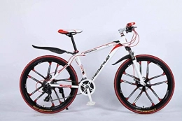 MJY Bicicleta MJY Bicicleta 26In Bicicleta de montaña de 21 velocidades para adultos, cuadro completo de aleacin de aluminio ligero, suspensin delantera de la rueda Bicicleta para hombre, freno de disco 6-27, Roj