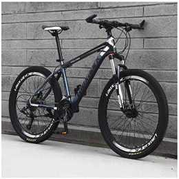 FMOPQ Bicicletas de montaña Mountain Bike 24 Speed 26 Inch Double Disc Brake Front Suspension HighCarbon Steel Bikes Gray