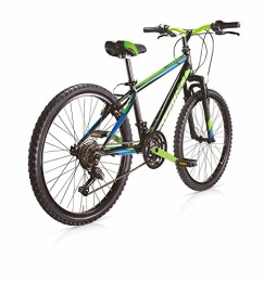 MBM Bicicleta Mountain Bike MBM District de hombre, estructura de acero, horquilla delantera suave, cambio Shimano, 2colores disponibles, Nero Opaco / Verde Neon