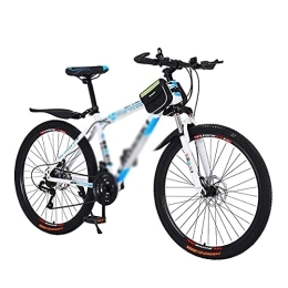 MQJ Bicicleta MQJ 26 Pulgadas de Bicicleta de Montaña Mde Acero de Carbono 21 Speed ​​Dual Disc con la Suspensión de Bloqueo Tenedor para Hombres Mujer Adulto Y Adolescentes / Blanco / 24 Velocidades