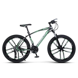MQJ Bicicleta MQJ Bicicleta de Montaña de 26 Pulgadas 21 / 24 / 27 Bicicleta de Montaña de Acero Al Carbono con Cambio de Velocidad con Suspensión Bloqueable Y Freno de Doble Disco / Verde / 24 Velocidades