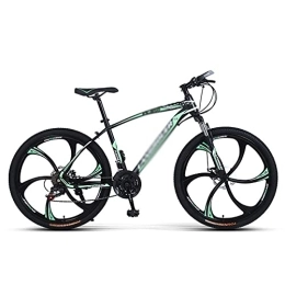 MQJ Bicicleta MQJ Bicicleta de Montaña de 26 Pulgadas Mde Acero Al Carbono Freno de Disco 21 / 24 / 27 Velocidad con Suspensión de Bloqueo Tenedor para Hombres Mujer Adulto Y Adolescentes / Verde / 21 Velocidad