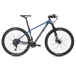 BIKERISK Bicicletas de montaña MTB 27.5 / 29 pulgadas híbrido de bicicleta de fibra de carbón de la bicicleta con la velocidad 22 / 33 Desviador, 15 / 17 / 19 pulgadas marco, asiento ajustable, liberación rápida, Azul, 33speed, 27.5×17