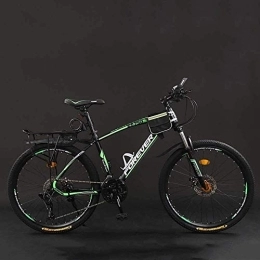 Mu Bicicleta MU Bicicletas, de 24 Pulgadas 21 / 24 / 27 / 30 Bicicletas de Montaña Velocidad, Hard Tail Bicicleta de Montaña, Ligero Bicicletas con Asiento Ajustable, Doble Freno de Disco, Verde Negro, 30 Velocidad