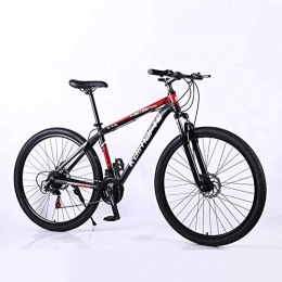 N&I Bicicleta de montaña High-Carbon Steel 29 Inches Spoke Wheel 24 Speed Fully Adjustable Rear Shock Unit Front Suspension Forks Red 27speed