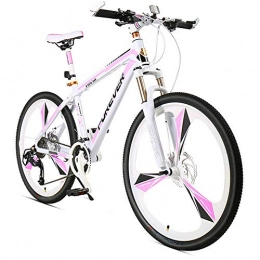 NENGGE Bicicleta Nengge - Bicicleta de montaña para adultos, 24 velocidades, para nia, con suspensin delantera y frenos de disco, marco de acero de alto contenido en carbono