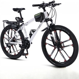 PASPRT Bicicleta PASPRT Bicicleta de Carretera para Deportes al Aire Libre, Bicicleta de montaña de Velocidad Variable de 26 Pulgadas, Marco de Acero al Carbono, Capacidad de Carga de 120 kg (White 27 speeds)